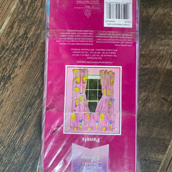 Vintage 90s Disney Curtain Set Princesses Belle Cinderella Sleeping Beauty Nwt - Picture 2 of 3